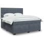 Preview: ARDEBO.de - Boxspringbett mit Matratze Dunkelgrau 180x200 cm Samt