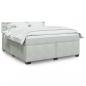 Preview: ARDEBO.de - Boxspringbett mit Matratze Hellgrau 180x200 cm Samt