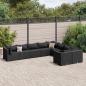Preview: ARDEBO.de - 9-tlg. Garten-Sofagarnitur mit Kissen Schwarz Poly Rattan