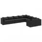 Preview: 9-tlg. Garten-Sofagarnitur mit Kissen Schwarz Poly Rattan