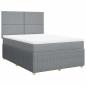 Preview: ARDEBO.de - Boxspringbett mit Matratze Hellgrau 140x200 cm Stoff