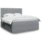 Preview: ARDEBO.de - Boxspringbett mit Matratze Hellgrau 180x200 cm Stoff