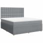 Preview: ARDEBO.de - Boxspringbett mit Matratze Hellgrau 180x200 cm Stoff