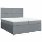 Preview: Boxspringbett mit Matratze Hellgrau 200x200 cm Stoff