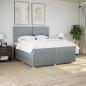 Preview: Boxspringbett mit Matratze Hellgrau 200x200 cm Stoff