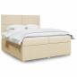 Preview: ARDEBO.de - Boxspringbett mit Matratze Creme 200x200 cm Stoff