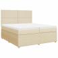 Preview: Boxspringbett mit Matratze Creme 200x200 cm Stoff