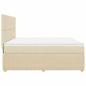 Preview: Boxspringbett mit Matratze Creme 200x200 cm Stoff
