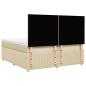 Preview: Boxspringbett mit Matratze Creme 200x200 cm Stoff