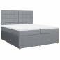 Preview: Boxspringbett mit Matratze Hellgrau 200x200 cm Stoff