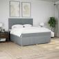 Preview: Boxspringbett mit Matratze Hellgrau 200x200 cm Stoff
