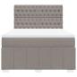 Preview: ARDEBO.de - Boxspringbett mit Matratze Taupe 160x200 cm Stoff