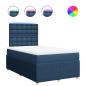 Preview: Boxspringbett mit Matratze Blau 120x200 cm Stoff