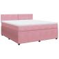 Preview: Boxspringbett mit Matratze Rosa 180x200 cm Samt