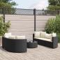 Preview: ARDEBO.de - 7-tlg. Garten-Sofagarnitur mit Kissen Schwarz Poly Rattan