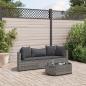 Preview: ARDEBO.de - 4-tlg. Garten-Sofagarnitur mit Kissen Grau Poly Rattan