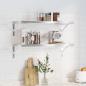 Preview: ARDEBO.de - Wandregale 2 Stk. 75x30 cm Silbern Edelstahl