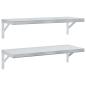 Preview: Wandregale 2 Stk. 75x30 cm Silbern Edelstahl
