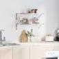 Preview: Wandregale 2 Stk. 75x30 cm Silbern Edelstahl