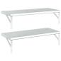 Preview: Wandregale 2 Stk. 75x30 cm Silbern Edelstahl