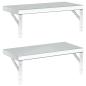 Preview: Wandregale 2 Stk. 50x23,5 cm Silbern Edelstahl