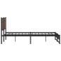Preview: ARDEBO.de - Metallbett ohne Matratze Braun Eichen-Optik 200x200 cm