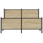 Preview: Metallbett ohne Matratze Sonoma-Eiche 160x200 cm
