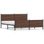 Preview: Metallbett ohne Matratze Braun Eichen-Optik 193x203 cm