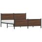 Preview: Metallbett ohne Matratze Braun Eichen-Optik 193x203 cm