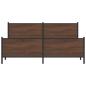 Preview: Metallbett ohne Matratze Braun Eichen-Optik 193x203 cm