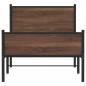 Preview: Metallbett ohne Matratze Braun Eichen-Optik 75x190 cm