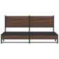 Preview: Metallbett ohne Matratze Braun Eichen-Optik 183x213 cm