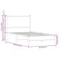 Preview: Metallbett ohne Matratze Räuchereiche 75x190 cm