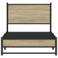 Preview: Metallbett ohne Matratze Sonoma-Eiche 90x190 cm