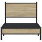 Preview: Metallbett ohne Matratze Sonoma-Eiche 80x200 cm