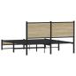 Preview: Metallbett ohne Matratze Sonoma-Eiche 140x190 cm