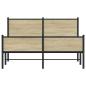 Preview: Metallbett ohne Matratze Sonoma-Eiche 137x190 cm