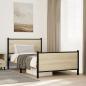 Preview: Metallbett ohne Matratze Sonoma-Eiche 100x190 cm