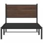 Preview: Metallbett ohne Matratze Braun Eichen-Optik 107x203 cm