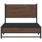Preview: Metallbett ohne Matratze Braun Eichen-Optik 100x190 cm