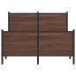 Preview: Metallbett ohne Matratze Braun Eichen-Optik 137x190 cm