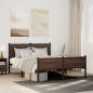 Preview: Metallbett ohne Matratze Braun Eichen-Optik 137x190 cm
