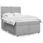 Preview: ARDEBO.de - Boxspringbett mit Matratze Hellgrau 160x200 cm Stoff