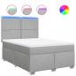 Preview: Boxspringbett mit Matratze Hellgrau 160x200 cm Stoff