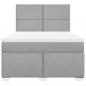 Preview: Boxspringbett mit Matratze Hellgrau 160x200 cm Stoff