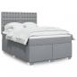 Preview: ARDEBO.de - Boxspringbett mit Matratze Hellgrau 160x200 cm Stoff