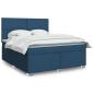 Preview: ARDEBO.de - Boxspringbett mit Matratze Blau 180x200 cm Stoff