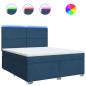 Preview: Boxspringbett mit Matratze Blau 180x200 cm Stoff