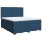 Preview: Boxspringbett mit Matratze Blau 180x200 cm Stoff