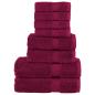 Preview: ARDEBO.de - 8 tlg. Premium-Handtuch-Set SOLUND Bordeaux 600 g/m²